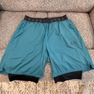 Oakley turquoise compression shorts
